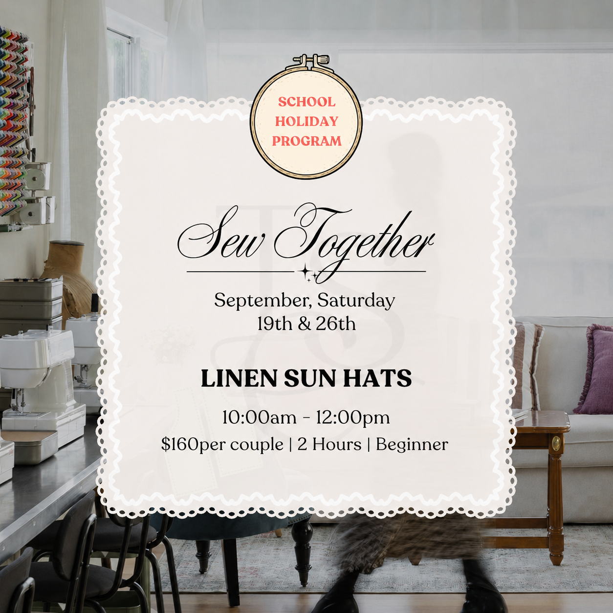 School Holiday Class | Sew Together: Linen Sun Hats